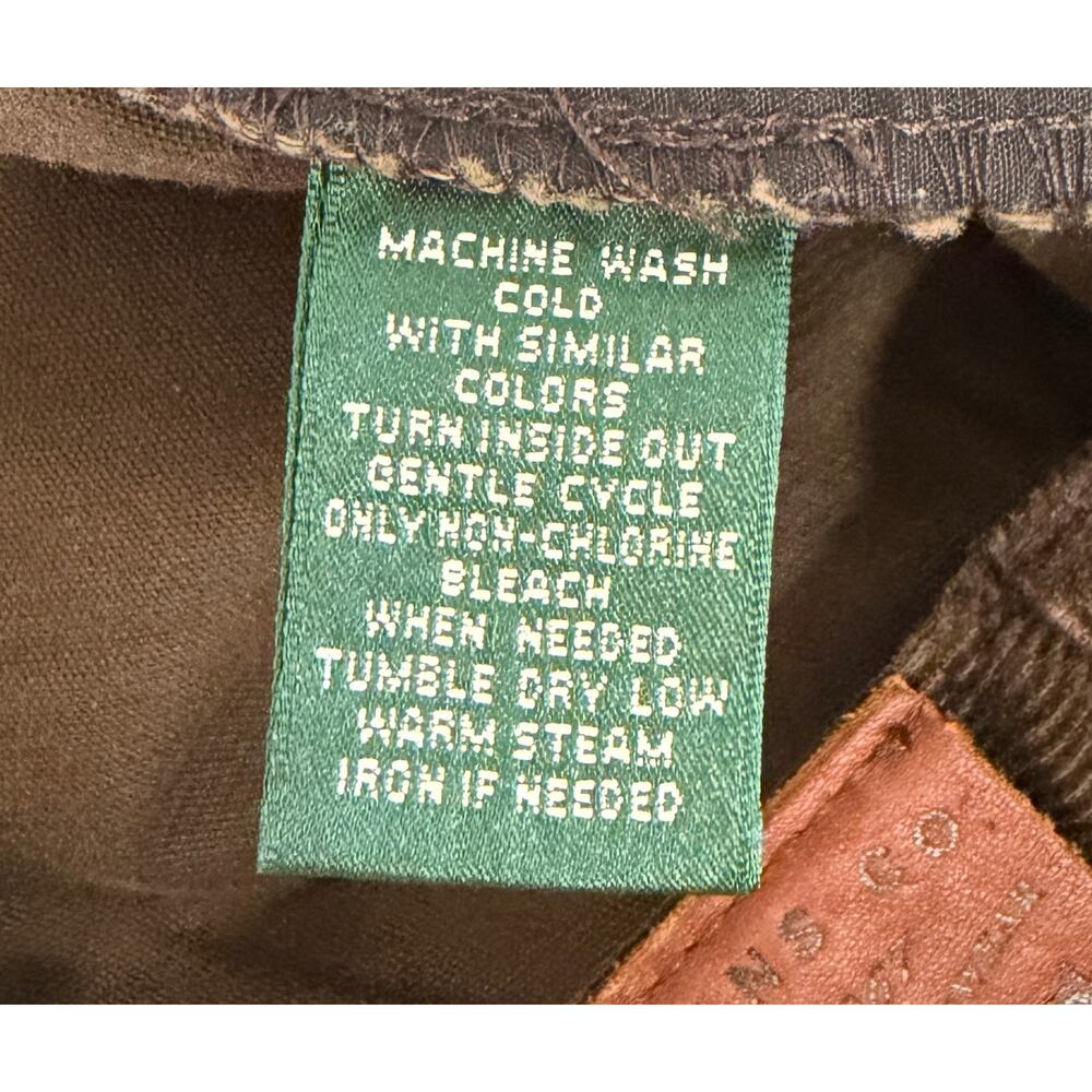 Lauren Jeans Women Petite 8P PM Brown Corduroy Straight Stretch Vintage EUCf - Picture 8 of 8